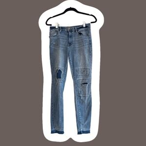 BDG Denim Urban Outfitters Twig Ankle Stretch Patchwork Ripped Jeans Size 29